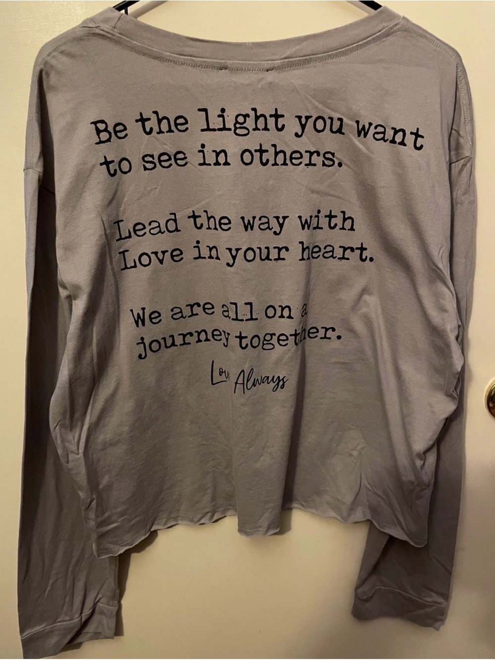 Grey Long-Sleeve Inspirational Tee